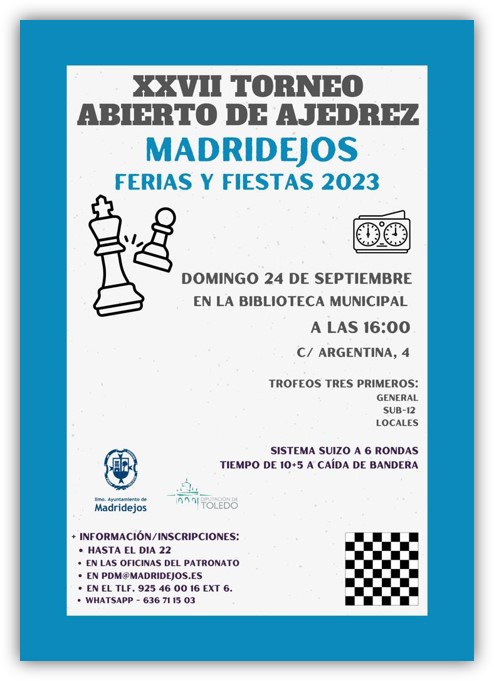 xxvii torneo ajedrez madridejos 2023