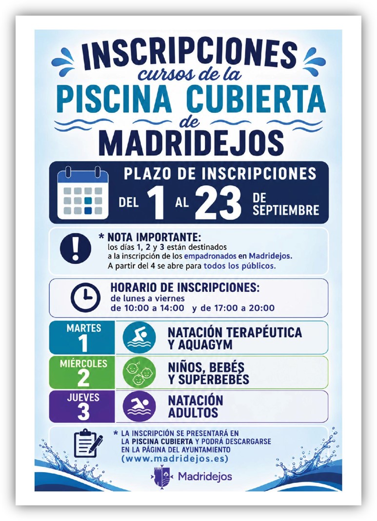 cursos natacion piscina cubierta 2026-2027